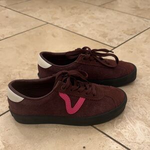 Vans Maroon and Pink Sneakers